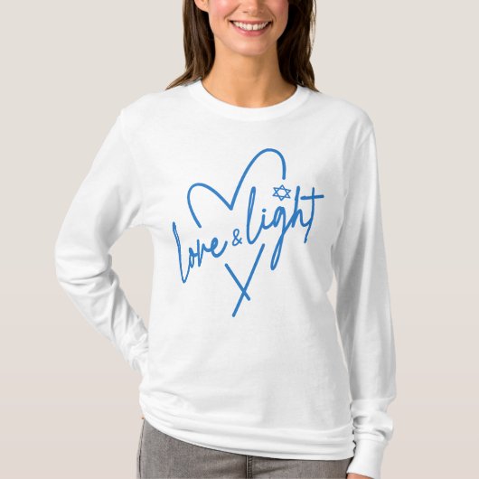 Love and Light Hanukkah T-shirt (Voorkant)