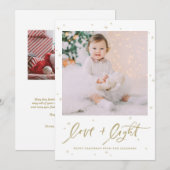 Love and Light Lettering Photo Happy Hanukkah Feestdagenkaart (Voorkant / Achterkant)