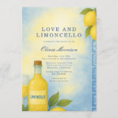 Love and Limoncello Italiaanse QR Code Bruidsfeest Kaart (Voorkant)