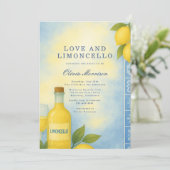 Love and Limoncello Italiaanse QR Code Bruidsfeest Kaart (Staand voorkant)