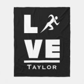 Love and Live Athletics Track and Field Sports Fan Fleece Deken (Voorkant)