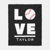 Love and Live Baseball Sports Fan Custom Name Fleece Deken (Voorkant)