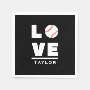 Love and Live Baseball Sports Fan Custom Name Servet