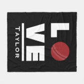 Love and Live Cricket Sports Fan Custom Name Fleece Deken (Voorkant (Horizontaal))
