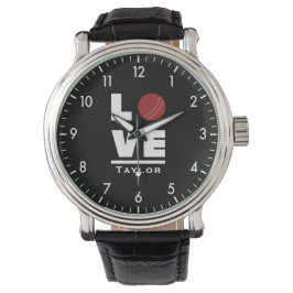 Love and Live Cricket Sports Fan Custom Name Horloge