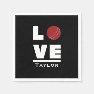 Love and Live Cricket Sports Fan Custom Name Servet