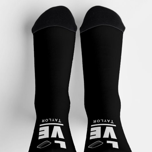 Love and Live Ice Hockey Sports Fan Custom Name Sokken (Top)