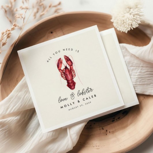 Love and Lobster Seafood Ocean Rehearsal Dinner Servet