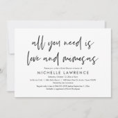 Love and Mimosas, Casual Vrijgezellenfeest Kaart (Voorkant)