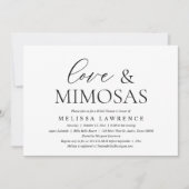 Love and Mimosas, Modern Vrijgezellenfeest Party Kaart (Voorkant)