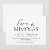 Love and Mimosas, Modern Vrijgezellenfeest Party Kaart (Voorkant / Achterkant)