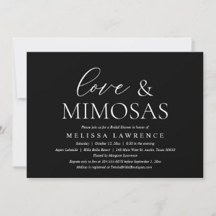 Love and Mimosas, Modern Vrijgezellenfeest Party Kaart
