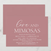 Love and Mimosas, Modern Vrijgezellenfeest Party Kaart (Voorkant / Achterkant)