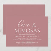 Love and Mimosas, Modern Vrijgezellenfeest Party Kaart (Voorkant / Achterkant)