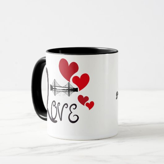 Love and Monument Personalized Mug Mok (Voorkant links)