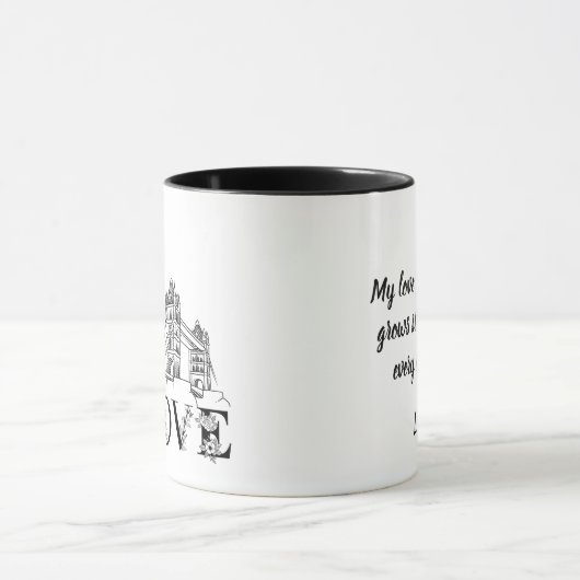 Love and Monument Personalized Mug Mok (Midden)