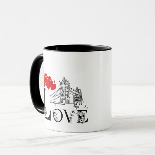 Love and Monument Personalized Mug Mok (Voorkant links)