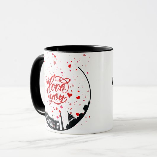 Love and Monument Personalized Mug Mok (Voorkant links)