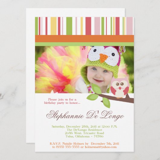 Love and Natuur Girl Woodland Birthday Invitation Kaart (Voorkant / Achterkant)