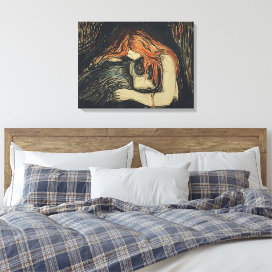 Love and Pain (The Vampire) (door Edvard Munch) Canvas Afdruk (Insitu (Slaapkamer))