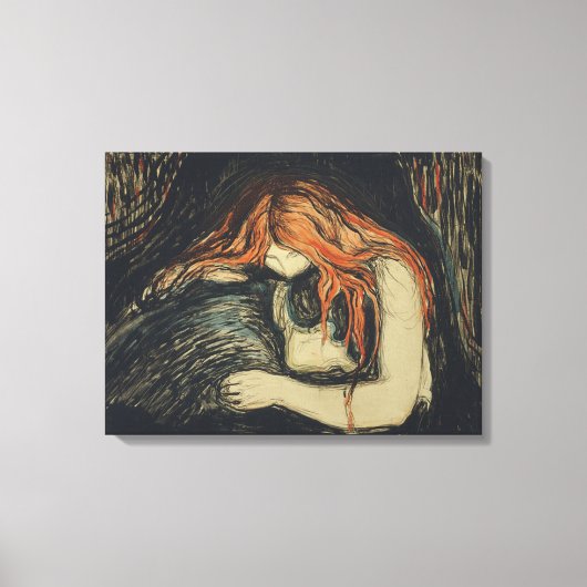 Love and Pain (The Vampire) (door Edvard Munch) Canvas Afdruk (Voorkant)