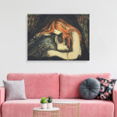 Love and Pain (The Vampire) (door Edvard Munch) Canvas Afdruk (Insitu (Woonkamer))
