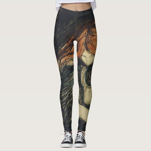 Love and Pain (The Vampire) (door Edvard Munch) Leggings (Voorkant)