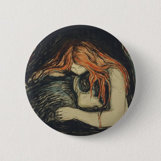 Love and Pain (The Vampire) (door Edvard Munch) Ronde Button 5,7 Cm (Voorkant)