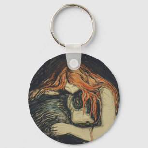 Love and Pain (The Vampire) (door Edvard Munch) Sleutelhanger