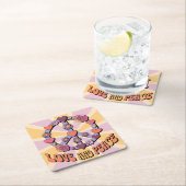 Love And Peace Coaster Set Kartonnen Onderzetters (Insitu)
