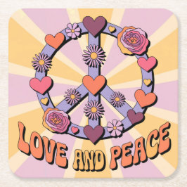 Love And Peace Coaster Set Kartonnen Onderzetters