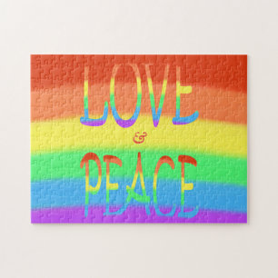 Love and Peace Rainbow Letters Puzzles Legpuzzel