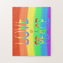 Love and Peace Rainbow Letters Puzzles