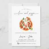Love and Pizza Engagement Party Kaart (Voorkant)