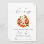 Love and Pizza Engagement Party Kaart (Voorkant / Achterkant)