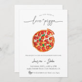 Love and Pizza Engagement Party Kaart (Voorkant / Achterkant)