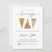 Love and Pizza Engagement Party Kaart (Voorkant)