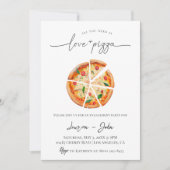 Love and Pizza Engagement Party Kaart (Voorkant)