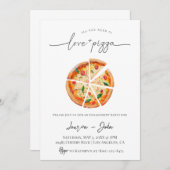 Love and Pizza Engagement Party Kaart (Voorkant / Achterkant)