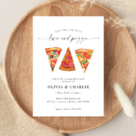 Love and Pizza Engagement Party Kaart