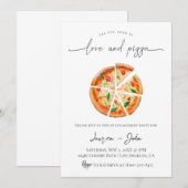 Love and Pizza Engagement Party Kaart (Voorkant / Achterkant)