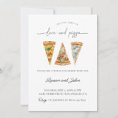 Love and Pizza Engagement Party Kaart (Voorkant)