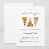 Love and Pizza Engagement Party Kaart (Voorkant / Achterkant)