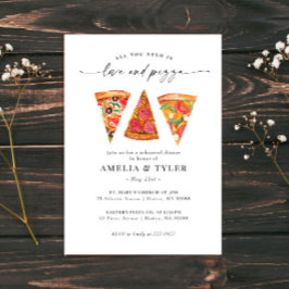 Love and Pizza Rehearsal Dinner Kaart