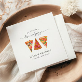 Love and Pizza Rehearsal Dinner Paper Napkin Servet