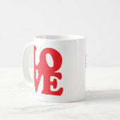 Love and Red Heart Romantic Valentijn Trendy Koffiemok (Voorkant links)