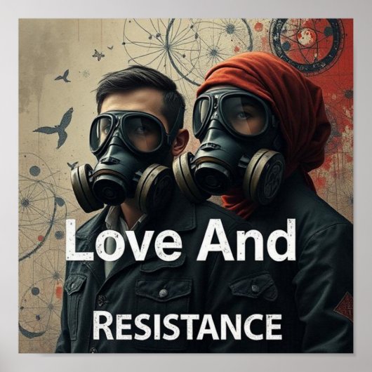 LOVE AND RESISTANCE Kafka Romantics Modern Graphic Poster (Voorkant)