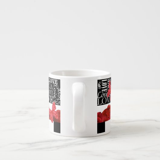 Love and Rozen Blackboard Style Espresso Cup Espresso Kop (Achterkant)