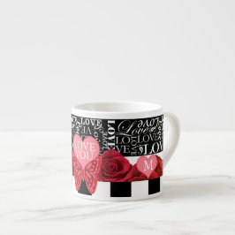 Love and Rozen Blackboard Style Espresso Cup Espresso Kop