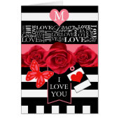 Love and Rozen Blackboard Style Kaart (Voorkant)